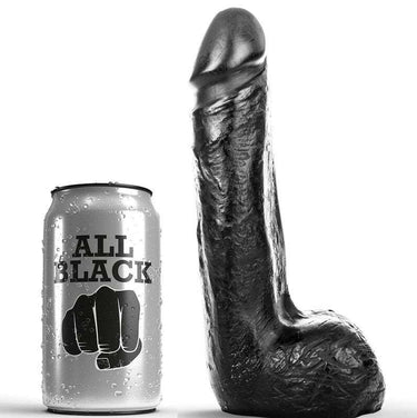 Dildo Realistico All Black con Texture Increspata e Gambo Naturale